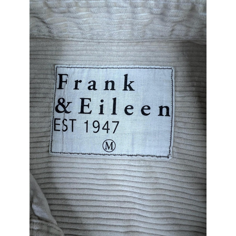 Frank & Eileen Shirt Womens Medium Beige Stripe Shirley Corduroy Button Up Italy - Picture 4 of 10